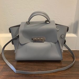 ZAC Zac Posen Elephant Grey/Blue Floral Purse